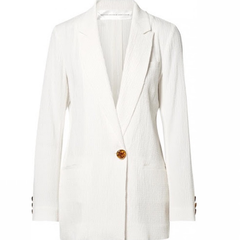 NWT Victoria Beckham Seersucker Oversized Blazer - sz 2